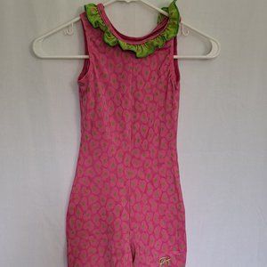 GK - Pink and Lime Unitard - Girls Large